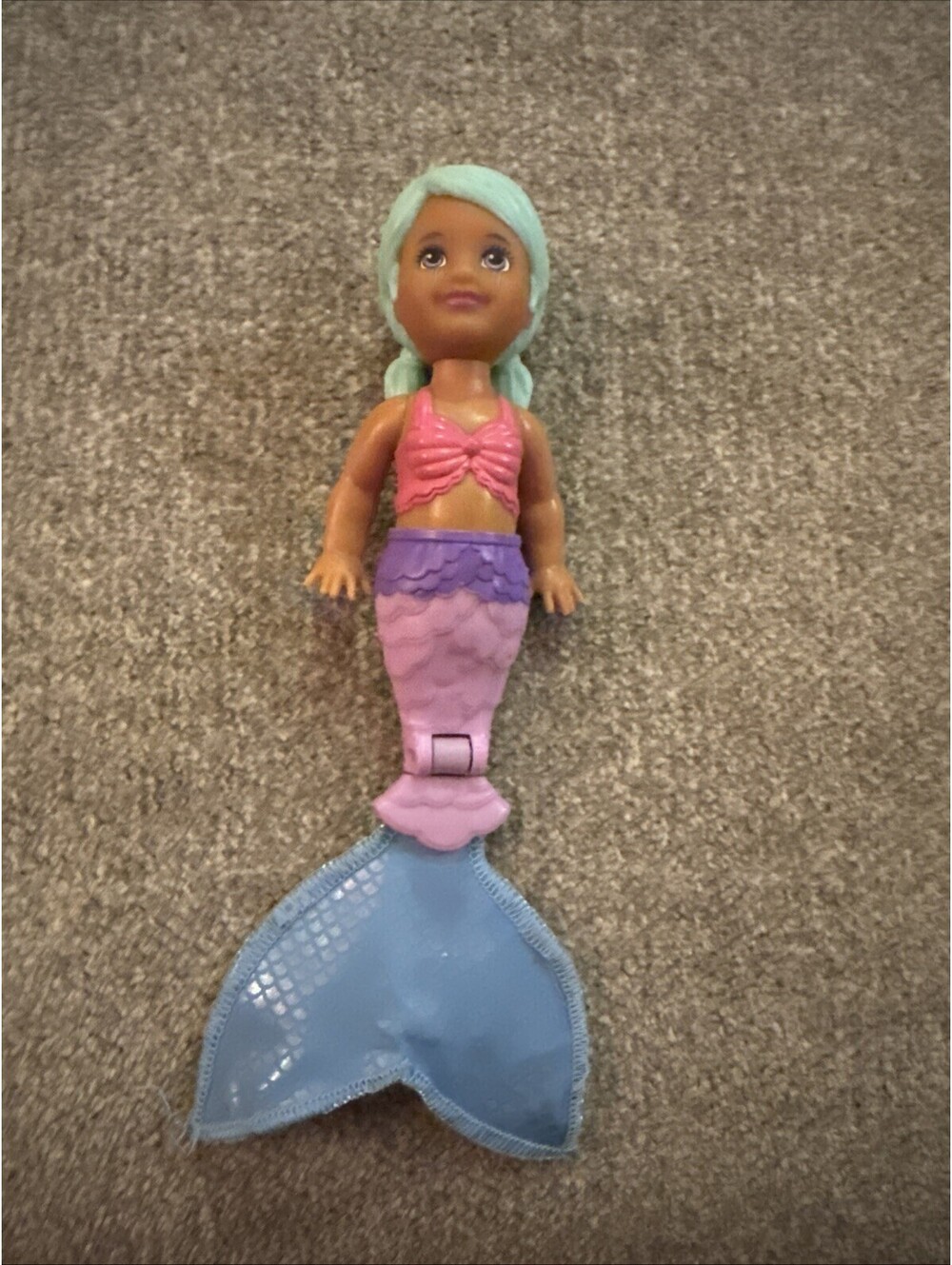 EUC Barbie Mermaid Mini 6.5" Tall Yellow Tail Kids Toys Dolls Adorable